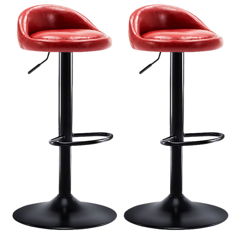 Modern Adjustable Rotatable Counter Stool Steel Bedroom Bar Stool with Cushion Burgundy 2 Piece Set Clearhalo 'Bar Furniture' 'Bar Stools' 'bar_stools' 'furn' 'furn_bar_stools' 'furniture_bar_stools' 'Kitchen & Dining Furniture' 'kitchen&dining_furn' 'kitchen' 'kitchen_furn' Furniture' 4665334
