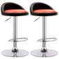 Modern Adjustable Rotatable Counter Stool Steel Bedroom Bar Stool with Cushion Rose Red-Black 2 Piece Set Clearhalo 'Bar Furniture' 'Bar Stools' 'bar_stools' 'furn' 'furn_bar_stools' 'furniture_bar_stools' 'Kitchen & Dining Furniture' 'kitchen&dining_furn' 'kitchen' 'kitchen_furn' Furniture' 4665343