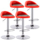 Modern Adjustable Rotatable Counter Stool Steel Bedroom Bar Stool with Cushion Red-Black 4 Piece Set Clearhalo 'Bar Furniture' 'Bar Stools' 'bar_stools' 'furn' 'furn_bar_stools' 'furniture_bar_stools' 'Kitchen & Dining Furniture' 'kitchen&dining_furn' 'kitchen' 'kitchen_furn' Furniture' 4665347