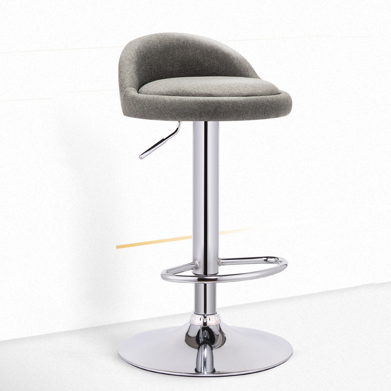 Modern Adjustable Rotatable Counter Stool Steel Bedroom Bar Stool with Cushion Grey 1 Piece Clearhalo 'Bar Furniture' 'Bar Stools' 'bar_stools' 'furn' 'furn_bar_stools' 'furniture_bar_stools' 'Kitchen & Dining Furniture' 'kitchen&dining_furn' 'kitchen' 'kitchen_furn' Furniture' 4665351