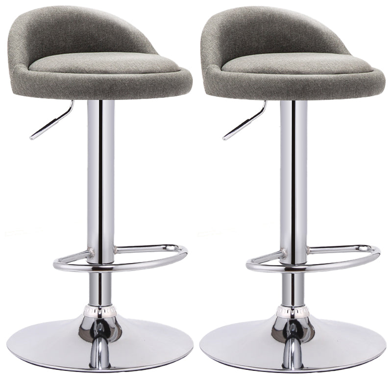 Modern Adjustable Rotatable Counter Stool Steel Bedroom Bar Stool with Cushion Grey 2 Piece Set Clearhalo 'Bar Furniture' 'Bar Stools' 'bar_stools' 'furn' 'furn_bar_stools' 'furniture_bar_stools' 'Kitchen & Dining Furniture' 'kitchen&dining_furn' 'kitchen' 'kitchen_furn' Furniture' 4665352