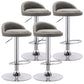 Modern Adjustable Rotatable Counter Stool Steel Bedroom Bar Stool with Cushion Grey 4 Piece Set Clearhalo 'Bar Furniture' 'Bar Stools' 'bar_stools' 'furn' 'furn_bar_stools' 'furniture_bar_stools' 'Kitchen & Dining Furniture' 'kitchen&dining_furn' 'kitchen' 'kitchen_furn' Furniture' 4665353