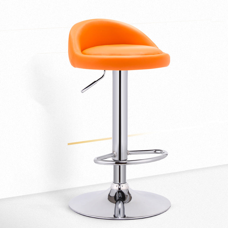 Modern Adjustable Rotatable Counter Stool Steel Bedroom Bar Stool with Cushion Orange 1 Piece Clearhalo 'Bar Furniture' 'Bar Stools' 'bar_stools' 'furn' 'furn_bar_stools' 'furniture_bar_stools' 'Kitchen & Dining Furniture' 'kitchen&dining_furn' 'kitchen' 'kitchen_furn' Furniture' 4665354
