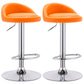 Modern Adjustable Rotatable Counter Stool Steel Bedroom Bar Stool with Cushion Orange 2 Piece Set Clearhalo 'Bar Furniture' 'Bar Stools' 'bar_stools' 'furn' 'furn_bar_stools' 'furniture_bar_stools' 'Kitchen & Dining Furniture' 'kitchen&dining_furn' 'kitchen' 'kitchen_furn' Furniture' 4665355