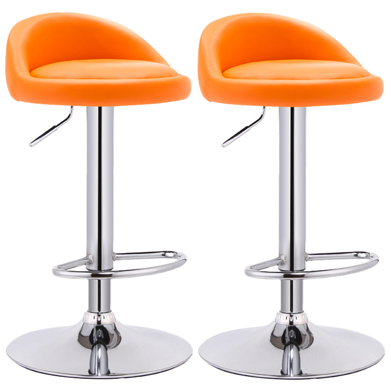 Modern Adjustable Rotatable Counter Stool Steel Bedroom Bar Stool with Cushion Orange 2 Piece Set Clearhalo 'Bar Furniture' 'Bar Stools' 'bar_stools' 'furn' 'furn_bar_stools' 'furniture_bar_stools' 'Kitchen & Dining Furniture' 'kitchen&dining_furn' 'kitchen' 'kitchen_furn' Furniture' 4665355