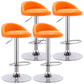 Modern Adjustable Rotatable Counter Stool Steel Bedroom Bar Stool with Cushion Orange 4 Piece Set Clearhalo 'Bar Furniture' 'Bar Stools' 'bar_stools' 'furn' 'furn_bar_stools' 'furniture_bar_stools' 'Kitchen & Dining Furniture' 'kitchen&dining_furn' 'kitchen' 'kitchen_furn' Furniture' 4665356