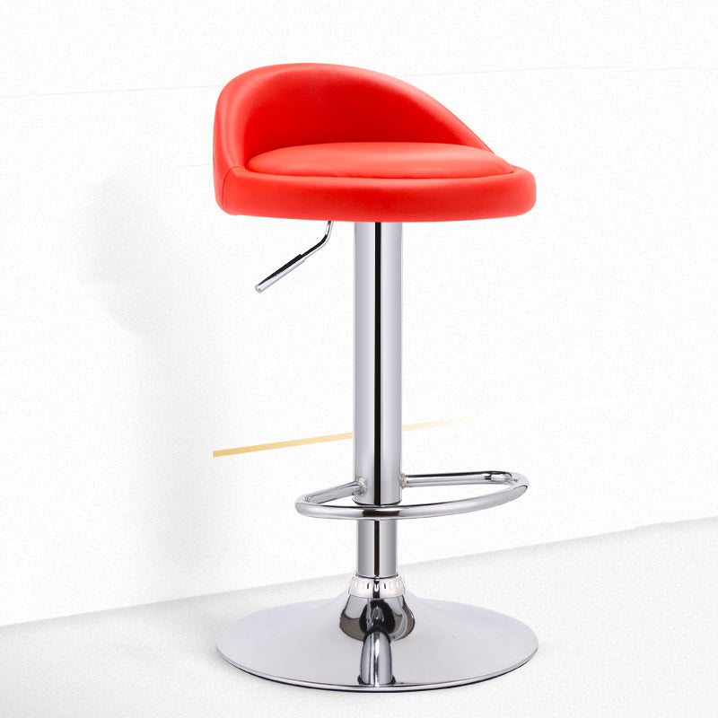 Modern Adjustable Rotatable Counter Stool Steel Bedroom Bar Stool with Cushion Red 1 Piece Clearhalo 'Bar Furniture' 'Bar Stools' 'bar_stools' 'furn' 'furn_bar_stools' 'furniture_bar_stools' 'Kitchen & Dining Furniture' 'kitchen&dining_furn' 'kitchen' 'kitchen_furn' Furniture' 4665357