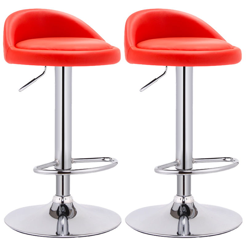 Modern Adjustable Rotatable Counter Stool Steel Bedroom Bar Stool with Cushion Red 2 Piece Set Clearhalo 'Bar Furniture' 'Bar Stools' 'bar_stools' 'furn' 'furn_bar_stools' 'furniture_bar_stools' 'Kitchen & Dining Furniture' 'kitchen&dining_furn' 'kitchen' 'kitchen_furn' Furniture' 4665358