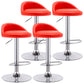 Modern Adjustable Rotatable Counter Stool Steel Bedroom Bar Stool with Cushion Red 4 Piece Set Clearhalo 'Bar Furniture' 'Bar Stools' 'bar_stools' 'furn' 'furn_bar_stools' 'furniture_bar_stools' 'Kitchen & Dining Furniture' 'kitchen&dining_furn' 'kitchen' 'kitchen_furn' Furniture' 4665359