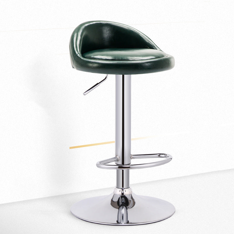 Modern Adjustable Rotatable Counter Stool Steel Bedroom Bar Stool with Cushion Blackish Green 1 Piece Clearhalo 'Bar Furniture' 'Bar Stools' 'bar_stools' 'furn' 'furn_bar_stools' 'furniture_bar_stools' 'Kitchen & Dining Furniture' 'kitchen&dining_furn' 'kitchen' 'kitchen_furn' Furniture' 4665360