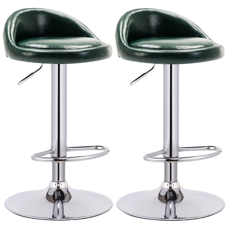 Modern Adjustable Rotatable Counter Stool Steel Bedroom Bar Stool with Cushion Blackish Green 2 Piece Set Clearhalo 'Bar Furniture' 'Bar Stools' 'bar_stools' 'furn' 'furn_bar_stools' 'furniture_bar_stools' 'Kitchen & Dining Furniture' 'kitchen&dining_furn' 'kitchen' 'kitchen_furn' Furniture' 4665361