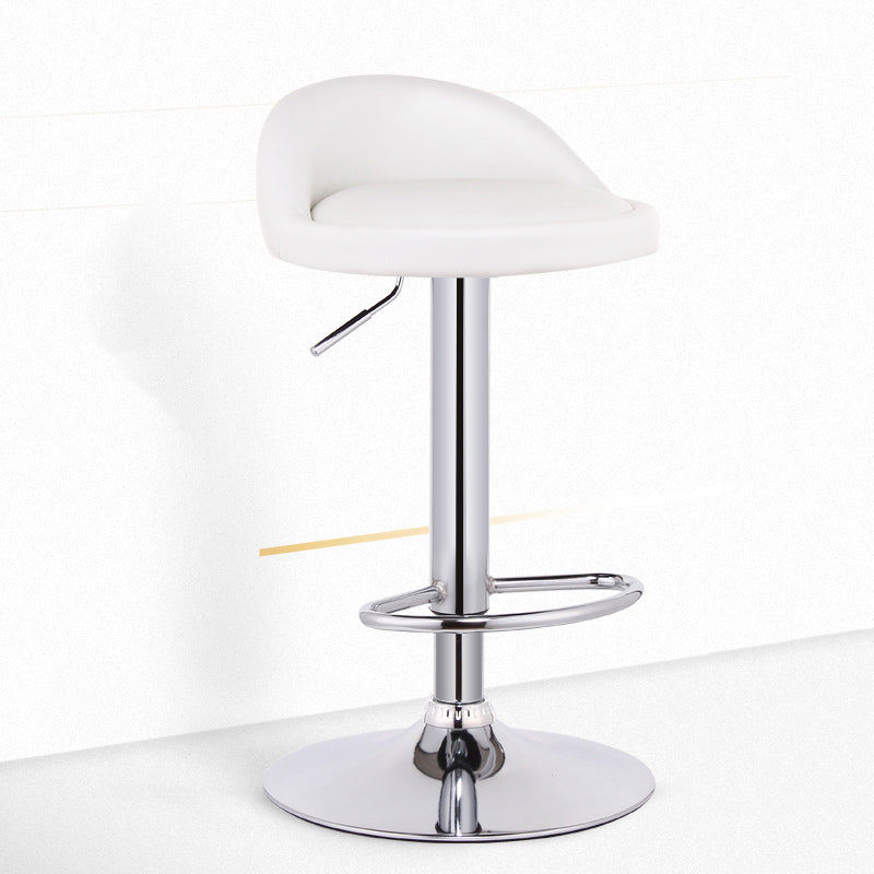 Modern Adjustable Rotatable Counter Stool Steel Bedroom Bar Stool with Cushion White 1 Piece Clearhalo 'Bar Furniture' 'Bar Stools' 'bar_stools' 'furn' 'furn_bar_stools' 'furniture_bar_stools' 'Kitchen & Dining Furniture' 'kitchen&dining_furn' 'kitchen' 'kitchen_furn' Furniture' 4665363