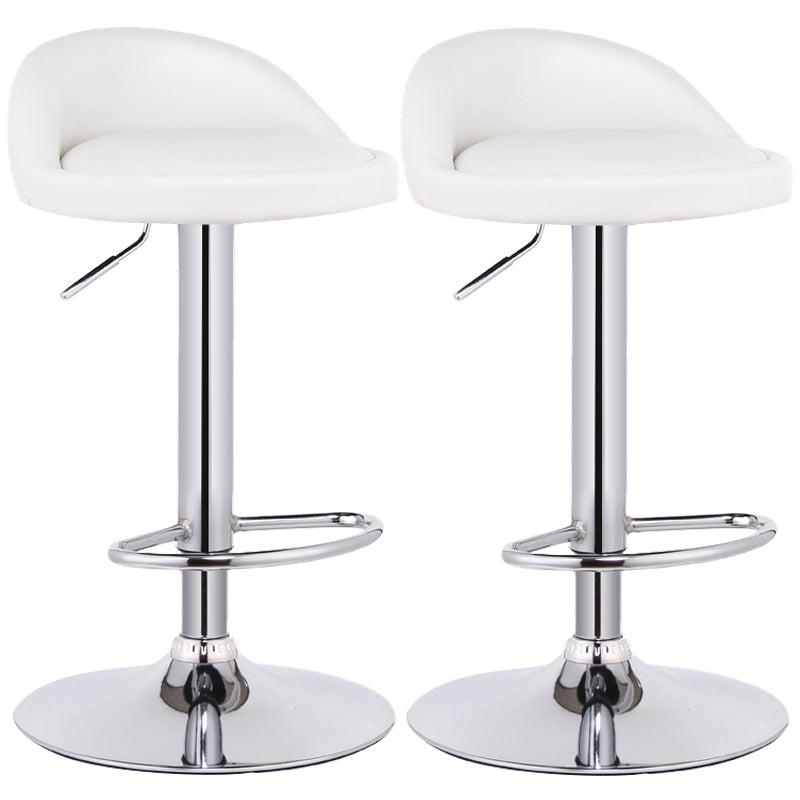 Modern Adjustable Rotatable Counter Stool Steel Bedroom Bar Stool with Cushion White 2 Piece Set Clearhalo 'Bar Furniture' 'Bar Stools' 'bar_stools' 'furn' 'furn_bar_stools' 'furniture_bar_stools' 'Kitchen & Dining Furniture' 'kitchen&dining_furn' 'kitchen' 'kitchen_furn' Furniture' 4665364