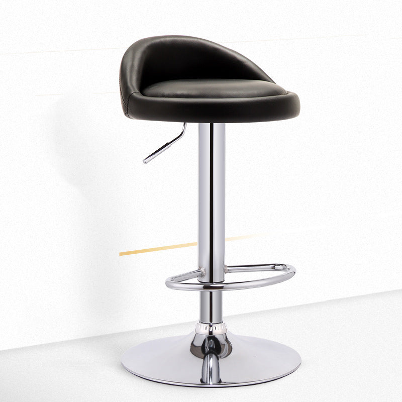 Modern Adjustable Rotatable Counter Stool Steel Bedroom Bar Stool with Cushion Black 1 Piece Clearhalo 'Bar Furniture' 'Bar Stools' 'bar_stools' 'furn' 'furn_bar_stools' 'furniture_bar_stools' 'Kitchen & Dining Furniture' 'kitchen&dining_furn' 'kitchen' 'kitchen_furn' Furniture' 4665366