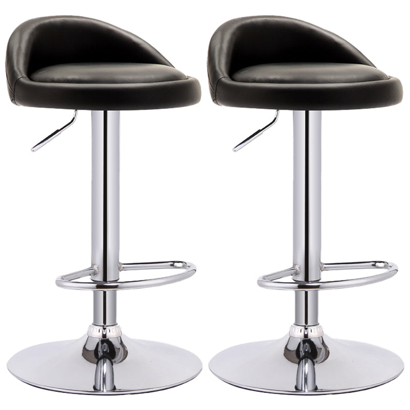 Modern Adjustable Rotatable Counter Stool Steel Bedroom Bar Stool with Cushion Black 2 Piece Set Clearhalo 'Bar Furniture' 'Bar Stools' 'bar_stools' 'furn' 'furn_bar_stools' 'furniture_bar_stools' 'Kitchen & Dining Furniture' 'kitchen&dining_furn' 'kitchen' 'kitchen_furn' Furniture' 4665367