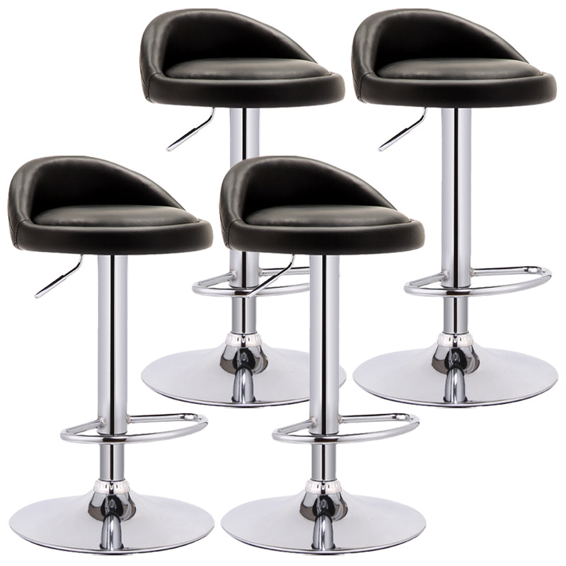 Modern Adjustable Rotatable Counter Stool Steel Bedroom Bar Stool with Cushion Black 4 Piece Set Clearhalo 'Bar Furniture' 'Bar Stools' 'bar_stools' 'furn' 'furn_bar_stools' 'furniture_bar_stools' 'Kitchen & Dining Furniture' 'kitchen&dining_furn' 'kitchen' 'kitchen_furn' Furniture' 4665368