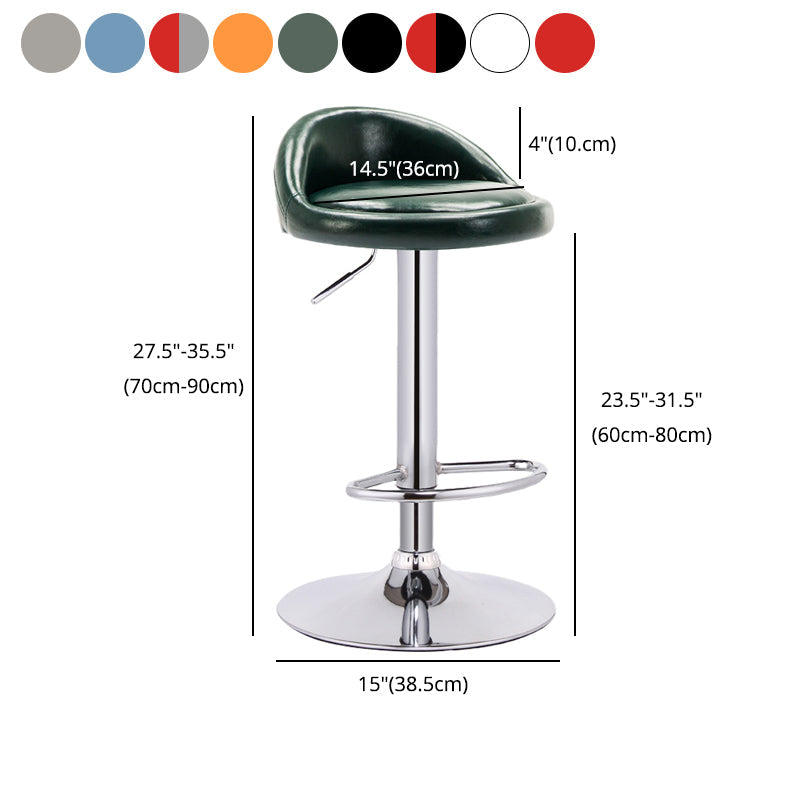 Modern Adjustable Rotatable Counter Stool Steel Bedroom Bar Stool with Cushion Clearhalo 'Bar Furniture' 'Bar Stools' 'bar_stools' 'furn' 'furn_bar_stools' 'furniture_bar_stools' 'Kitchen & Dining Furniture' 'kitchen&dining_furn' 'kitchen' 'kitchen_furn' Furniture' 4665369
