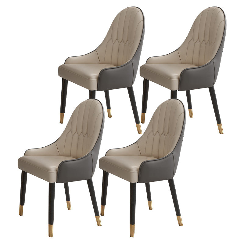 Round 1/4/5/7/9 Pieces Modern Furniture Standard Height Dining Room Table Set with 3 Legs 4 Grey Chairs Clearhalo 'Dining Room Sets' 'Dining Tables & Seating' 'dining_room_set' 'furn' 'furn_dining_room_set' 'Furniture' 'furniture_dining_room_set' 'Kitchen & Dining Furniture' 'kitchen&dining_furn' 'kitchen' 4665374