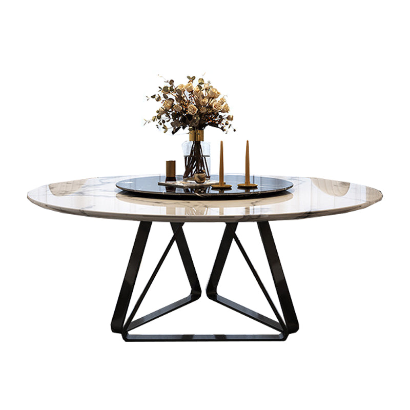 Round 1/4/5/7/9 Pieces Modern Furniture Standard Height Dining Room Table Set with 3 Legs Clearhalo 'Dining Room Sets' 'Dining Tables & Seating' 'dining_room_set' 'furn' 'furn_dining_room_set' 'Furniture' 'furniture_dining_room_set' 'Kitchen & Dining Furniture' 'kitchen&dining_furn' 'kitchen' 4665378