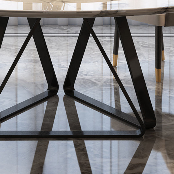 Round 1/4/5/7/9 Pieces Modern Furniture Standard Height Dining Room Table Set with 3 Legs Clearhalo 'Dining Room Sets' 'Dining Tables & Seating' 'dining_room_set' 'furn' 'furn_dining_room_set' 'Furniture' 'furniture_dining_room_set' 'Kitchen & Dining Furniture' 'kitchen&dining_furn' 'kitchen' 4665379