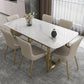 Glam 1/4/5/7 Pieces Scalable Dining Table Set with Sintered Stone Top White Dinette Set 7 Pieces: Table, 6 White Chairs Clearhalo 'Dining Room Sets' 'Dining Tables & Seating' 'dining_room_set' 'furn' 'furn_dining_room_set' 'Furniture' 'furniture_dining_room_set' 'Kitchen & Dining Furniture' 'kitchen&dining_furn' 'kitchen' 4665388