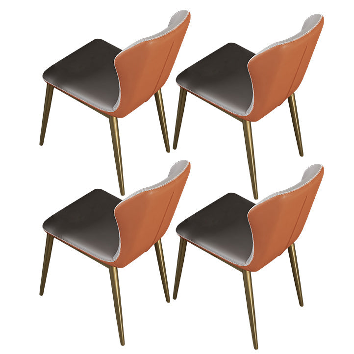 Glam 1/4/5/7 Pieces Scalable Dining Table Set with Sintered Stone Top White Dinette Set 4 Orange-White Chairs Clearhalo 'Dining Room Sets' 'Dining Tables & Seating' 'dining_room_set' 'furn' 'furn_dining_room_set' 'Furniture' 'furniture_dining_room_set' 'Kitchen & Dining Furniture' 'kitchen&dining_furn' 'kitchen' 4665389