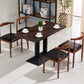 Modern 1/2/5 Pieces Dining Set Rectangle Artificial Wood Dining Table for Dining Room 5 Pieces: Table, 4 Black Chairs Clearhalo 'Dining Room Sets' 'Dining Tables & Seating' 'dining_room_set' 'furn' 'furn_dining_room_set' 'Furniture' 'furniture_dining_room_set' 'Kitchen & Dining Furniture' 'kitchen&dining_furn' 'kitchen' 4665444