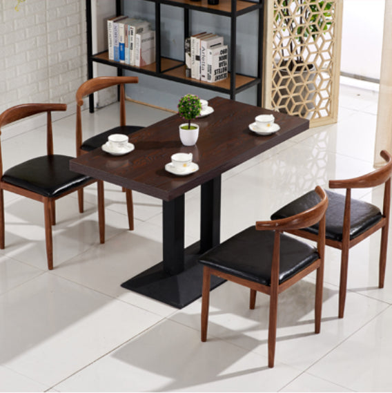 Modern 1/2/5 Pieces Dining Set Rectangle Artificial Wood Dining Table for Dining Room 5 Pieces: Table, 4 Black Chairs Clearhalo 'Dining Room Sets' 'Dining Tables & Seating' 'dining_room_set' 'furn' 'furn_dining_room_set' 'Furniture' 'furniture_dining_room_set' 'Kitchen & Dining Furniture' 'kitchen&dining_furn' 'kitchen' 4665444