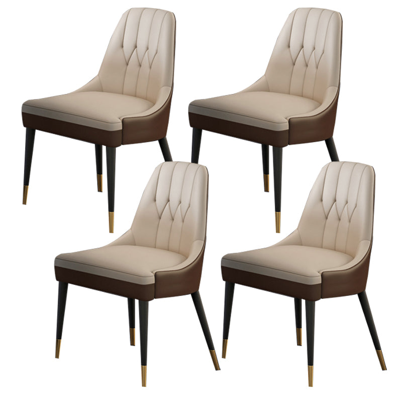 Glam 1/4/5/6/7 Pieces Rectangle Dining Table Set with Sintered Stone Top White Dinette Set 4 Brown Chairs Clearhalo 'Dining Room Sets' 'Dining Tables & Seating' 'dining_room_set' 'furn' 'furn_dining_room_set' 'Furniture' 'furniture_dining_room_set' 'Kitchen & Dining Furniture' 'kitchen&dining_furn' 'kitchen' 4665461