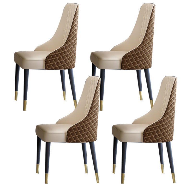 Glam 1/4/5/6/7 Pieces Rectangle Dining Table Set with Sintered Stone Top White Dinette Set 4 Light Brown Chairs Clearhalo 'Dining Room Sets' 'Dining Tables & Seating' 'dining_room_set' 'furn' 'furn_dining_room_set' 'Furniture' 'furniture_dining_room_set' 'Kitchen & Dining Furniture' 'kitchen&dining_furn' 'kitchen' 4665462