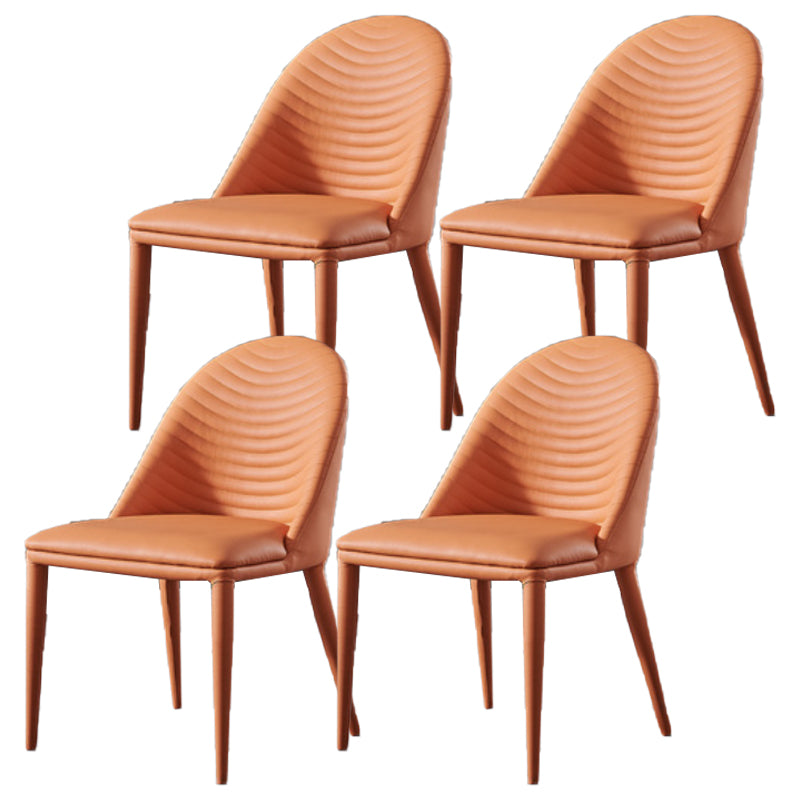 Modern 1/4/5 Pieces Dining Set Round Sintered Stone Dining Table for Dining Room 4 Orange Chairs Clearhalo 'Dining Room Sets' 'Dining Tables & Seating' 'dining_room_set' 'furn' 'furn_dining_room_set' 'Furniture' 'furniture_dining_room_set' 'Kitchen & Dining Furniture' 'kitchen&dining_furn' 'kitchen' 4665507