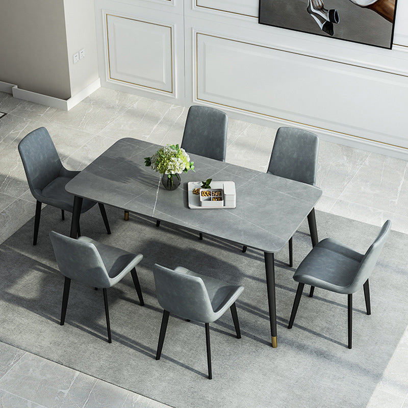 Nordic Style 1/5/7 Pieces Dining Set with Gray Top Kitchen Table Set for Dining Room Clearhalo 'Dining Room Sets' 'Dining Tables & Seating' 'dining_room_set' 'furn' 'furn_dining_room_set' 'Furniture' 'furniture_dining_room_set' 'Kitchen & Dining Furniture' 'kitchen&dining_furn' 'kitchen' 4665524