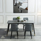 Nordic Style 1/5/7 Pieces Dining Set with Gray Top Kitchen Table Set for Dining Room Clearhalo 'Dining Room Sets' 'Dining Tables & Seating' 'dining_room_set' 'furn' 'furn_dining_room_set' 'Furniture' 'furniture_dining_room_set' 'Kitchen & Dining Furniture' 'kitchen&dining_furn' 'kitchen' 4665534