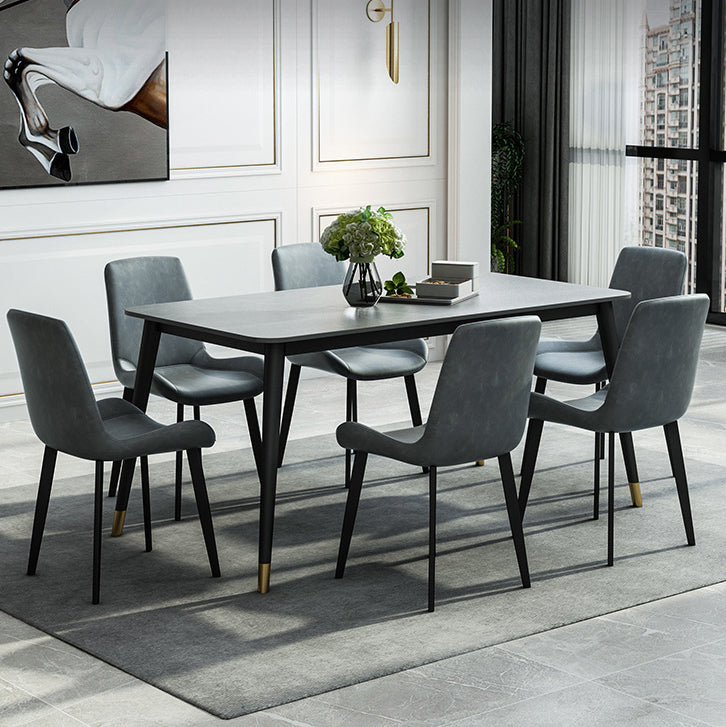 Nordic Style 1/5/7 Pieces Dining Set with Gray Top Kitchen Table Set for Dining Room Clearhalo 'Dining Room Sets' 'Dining Tables & Seating' 'dining_room_set' 'furn' 'furn_dining_room_set' 'Furniture' 'furniture_dining_room_set' 'Kitchen & Dining Furniture' 'kitchen&dining_furn' 'kitchen' 4665536