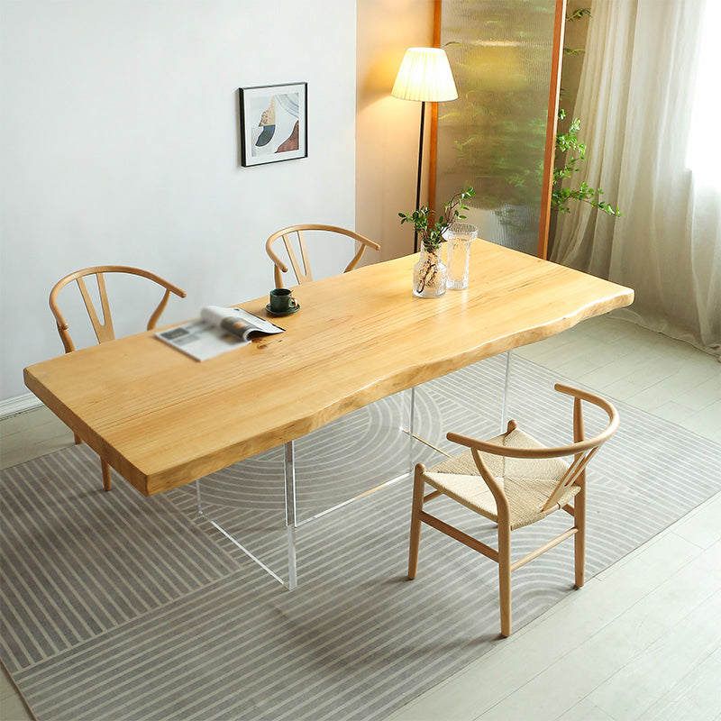Modern 1/2/3/4 Pieces Rectangle Dining Set Solid Wood Dining Table with Chairs Clearhalo 'Dining Room Sets' 'Dining Tables & Seating' 'dining_room_set' 'furn' 'furn_dining_room_set' 'Furniture' 'furniture_dining_room_set' 'Kitchen & Dining Furniture' 'kitchen&dining_furn' 'kitchen' 4665542
