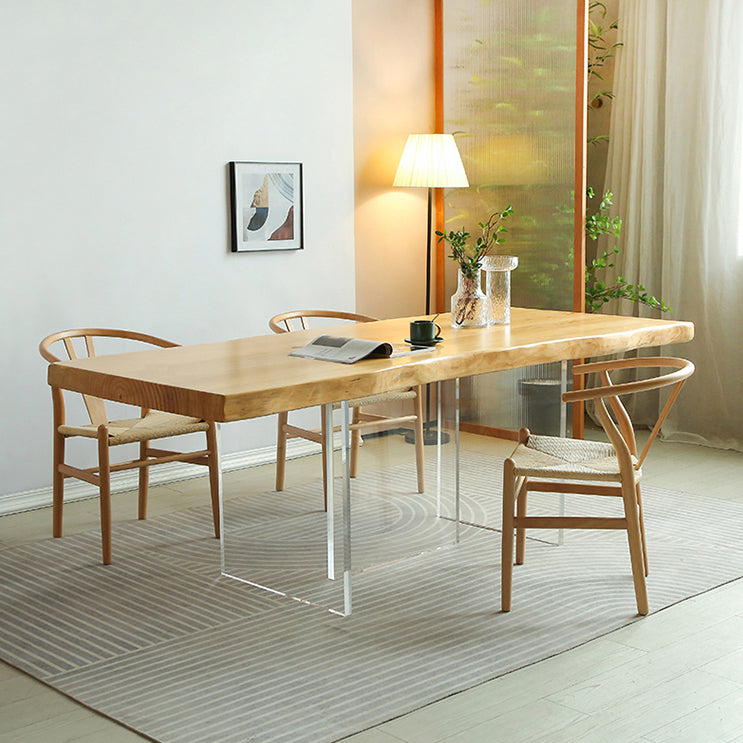 Modern 1/2/3/4 Pieces Rectangle Dining Set Solid Wood Dining Table with Chairs 4 Pieces: Table, 3 Chairs Clearhalo 'Dining Room Sets' 'Dining Tables & Seating' 'dining_room_set' 'furn' 'furn_dining_room_set' 'Furniture' 'furniture_dining_room_set' 'Kitchen & Dining Furniture' 'kitchen&dining_furn' 'kitchen' 4665547