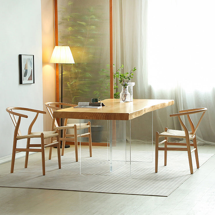 Modern 1/2/3/4 Pieces Rectangle Dining Set Solid Wood Dining Table with Chairs Clearhalo 'Dining Room Sets' 'Dining Tables & Seating' 'dining_room_set' 'furn' 'furn_dining_room_set' 'Furniture' 'furniture_dining_room_set' 'Kitchen & Dining Furniture' 'kitchen&dining_furn' 'kitchen' 4665556