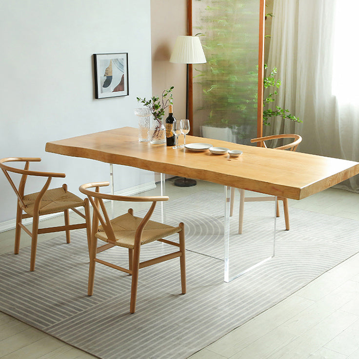 Modern 1/2/3/4 Pieces Rectangle Dining Set Solid Wood Dining Table with Chairs Clearhalo 'Dining Room Sets' 'Dining Tables & Seating' 'dining_room_set' 'furn' 'furn_dining_room_set' 'Furniture' 'furniture_dining_room_set' 'Kitchen & Dining Furniture' 'kitchen&dining_furn' 'kitchen' 4665557
