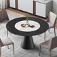 Modern 1/3/4/5 Pieces Black Dining Table Set with Sintered Stone Top Round Dinette Set Clearhalo 'Dining Room Sets' 'Dining Tables & Seating' 'dining_room_set' 'furn' 'furn_dining_room_set' 'Furniture' 'furniture_dining_room_set' 'Kitchen & Dining Furniture' 'kitchen&dining_furn' 'kitchen' 4665570