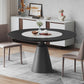 Modern 1/3/4/5 Pieces Black Dining Table Set with Sintered Stone Top Round Dinette Set 3 Pieces: Table, 2 Chairs Clearhalo 'Dining Room Sets' 'Dining Tables & Seating' 'dining_room_set' 'furn' 'furn_dining_room_set' 'Furniture' 'furniture_dining_room_set' 'Kitchen & Dining Furniture' 'kitchen&dining_furn' 'kitchen' 4665572