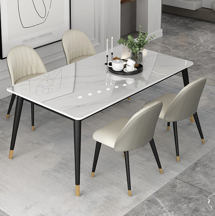 Glam 1/4/5/7 Pieces Dining Set White Standard Height Dining Set Clearhalo 'Dining Room Sets' 'Dining Tables & Seating' 'dining_room_set' 'furn' 'furn_dining_room_set' 'Furniture' 'furniture_dining_room_set' 'Kitchen & Dining Furniture' 'kitchen&dining_furn' 'kitchen' 4665583