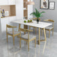 Glam Style 1/5 Pieces Dining Set with Rectangle Stone Top Table for Dining Room 5 Pieces: Table, 4 Chairs Clearhalo 'Dining Room Sets' 'Dining Tables & Seating' 'dining_room_set' 'furn' 'furn_dining_room_set' 'Furniture' 'furniture_dining_room_set' 'Kitchen & Dining Furniture' 'kitchen&dining_furn' 'kitchen' 4665600