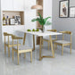 Glam Style 1/5 Pieces Dining Set with Rectangle Stone Top Table for Dining Room Clearhalo 'Dining Room Sets' 'Dining Tables & Seating' 'dining_room_set' 'furn' 'furn_dining_room_set' 'Furniture' 'furniture_dining_room_set' 'Kitchen & Dining Furniture' 'kitchen&dining_furn' 'kitchen' 4665602