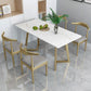 Glam Style 1/5 Pieces Dining Set with Rectangle Stone Top Table for Dining Room Clearhalo 'Dining Room Sets' 'Dining Tables & Seating' 'dining_room_set' 'furn' 'furn_dining_room_set' 'Furniture' 'furniture_dining_room_set' 'Kitchen & Dining Furniture' 'kitchen&dining_furn' 'kitchen' 4665610