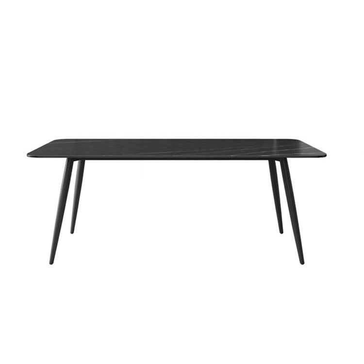 Modern 1/4/6/7 Pieces Black Dining Table Set with Sintered Stone Top Rectangle Dinette Set Clearhalo 'Dining Room Sets' 'Dining Tables & Seating' 'dining_room_set' 'furn' 'furn_dining_room_set' 'Furniture' 'furniture_dining_room_set' 'Kitchen & Dining Furniture' 'kitchen&dining_furn' 'kitchen' 4665640