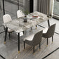 Glam 1/5/7 Pieces Dining Set Rectangle Dining Table Set for Home Use 5 Pieces: Table, 4 Chairs Clearhalo 'Dining Room Sets' 'Dining Tables & Seating' 'dining_room_set' 'furn' 'furn_dining_room_set' 'Furniture' 'furniture_dining_room_set' 'Kitchen & Dining Furniture' 'kitchen&dining_furn' 'kitchen' 4665654