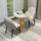Glam Style 1/2/3/5 Pieces Table Set Gold Base and Stone Top Kitchen Set for Dining Room 3 Pieces: White Table, 2 White Chairs Clearhalo 'Dining Room Sets' 'Dining Tables & Seating' 'dining_room_set' 'furn' 'furn_dining_room_set' 'Furniture' 'furniture_dining_room_set' 'Kitchen & Dining Furniture' 'kitchen&dining_furn' 'kitchen' 4665669