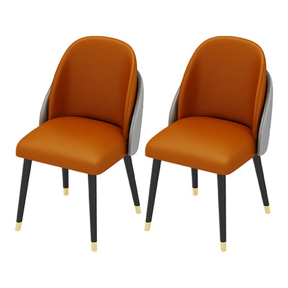 Glam Style 1/2/3/5 Pieces Table Set Gold Base and Stone Top Kitchen Set for Dining Room 2 Orange Chairs Clearhalo 'Dining Room Sets' 'Dining Tables & Seating' 'dining_room_set' 'furn' 'furn_dining_room_set' 'Furniture' 'furniture_dining_room_set' 'Kitchen & Dining Furniture' 'kitchen&dining_furn' 'kitchen' 4665675