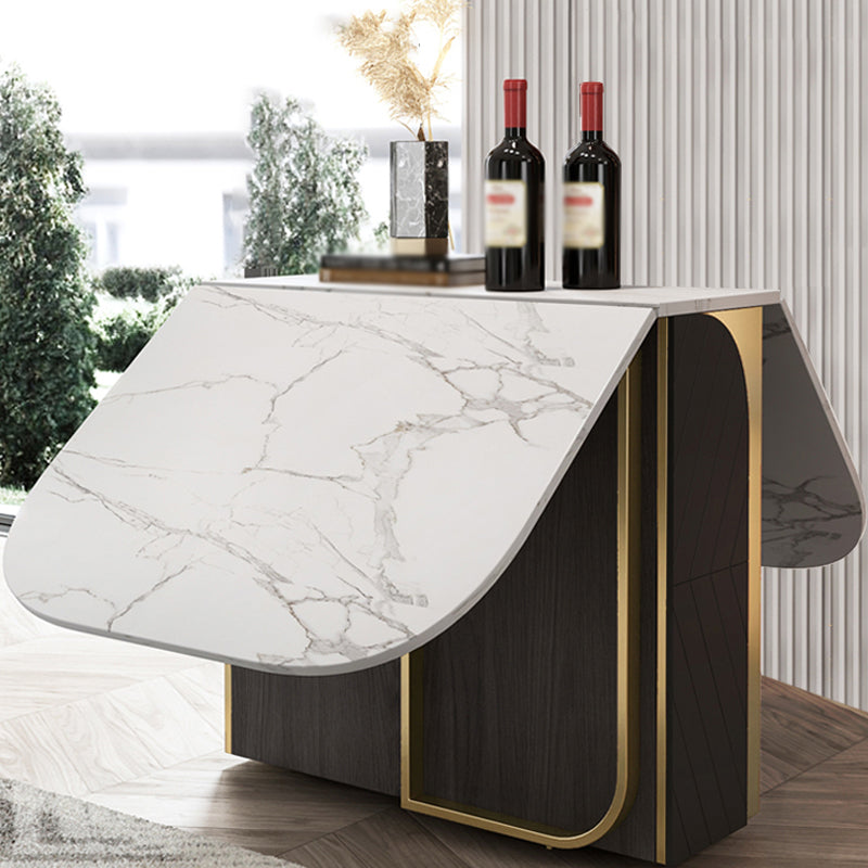 Modern 1/2/3/5 Pieces Foldable Dining Table Set with Sintered Stone Rectangle Dinette Set Clearhalo 'Dining Room Sets' 'Dining Tables & Seating' 'dining_room_set' 'furn' 'furn_dining_room_set' 'Furniture' 'furniture_dining_room_set' 'Kitchen & Dining Furniture' 'kitchen&dining_furn' 'kitchen' 4665690