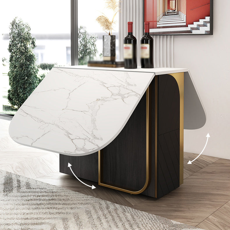 Modern 1/2/3/5 Pieces Foldable Dining Table Set with Sintered Stone Rectangle Dinette Set Clearhalo 'Dining Room Sets' 'Dining Tables & Seating' 'dining_room_set' 'furn' 'furn_dining_room_set' 'Furniture' 'furniture_dining_room_set' 'Kitchen & Dining Furniture' 'kitchen&dining_furn' 'kitchen' 4665701